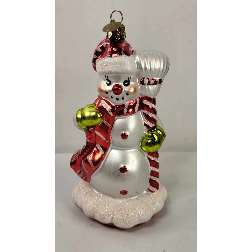 Christopher Radko Cherry Ice Snowman Hand-Made Ornament‎ 2002 Blown Glass